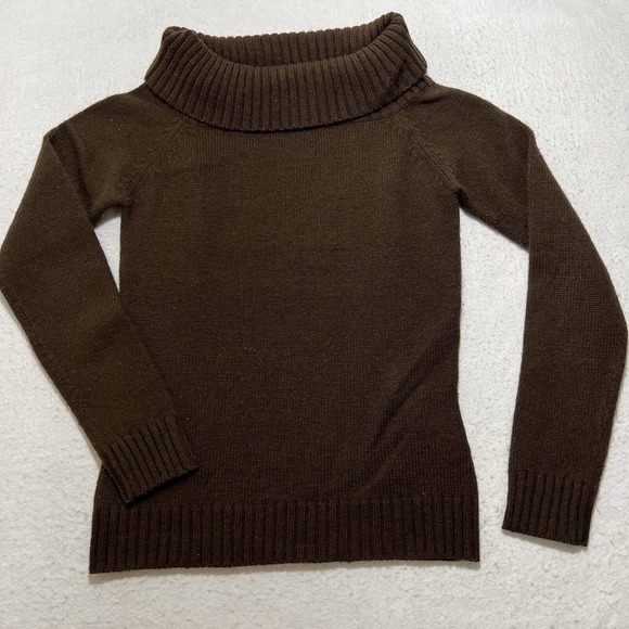 Zara Sweaters - Zara Women's Medium Wool + Acrylic Blend Cowl Neck Brown Knit Sweater Pullover